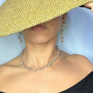 STERLING SILVER SET Necklace and Earring